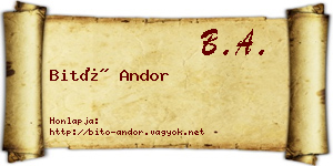 Bitó Andor névjegykártya